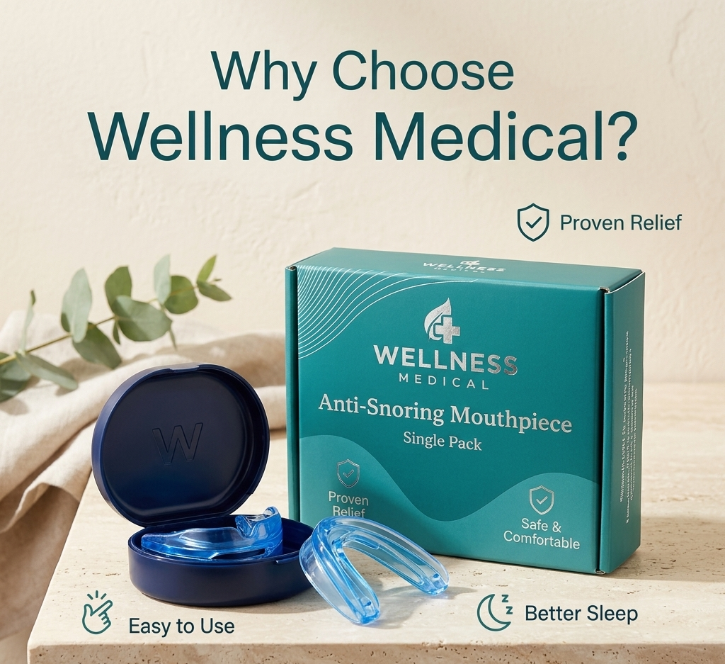 Wellness Medical Premium ANTI-SNORING MOUTHPIECE for Better Breathing & Deep Sleep(BUY 1 GET 1 FREE)